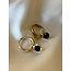 Round 'Nina' Earrings Black - stainless steel