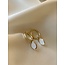 Pendientes ovales 'Dana' White - Acero inoxidable