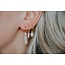 Pendientes ovales 'Dana' White - Acero inoxidable