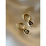 Boucles d'Oreilles Ovales 'Dana' Marron/Taupe - Acier Inoxydable