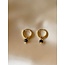 'RÊVER' EARRINGS BLACK NATURAL STONE - STAINLESS STEEL