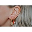 Boucles d'Oreilles 'Milou' Rouge & Perle - Acier Inoxydable