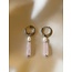 Dora & Pearl Rose Quartz Earrings Silver - Stainless Steel