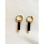 Boucles d'Oreilles 'Rosalee' en Agate Noire - Acier Inoxydable