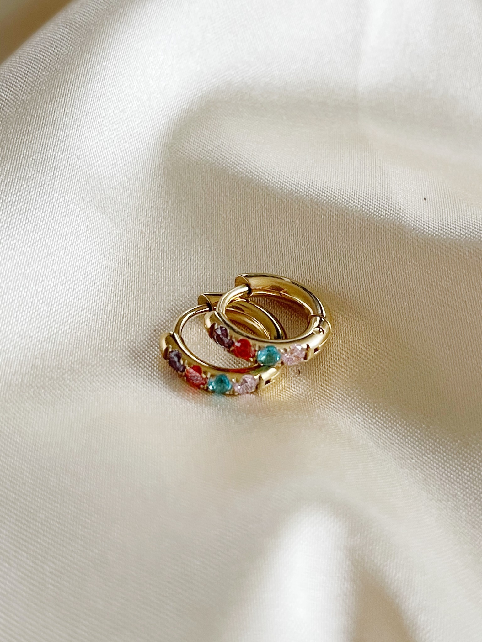 Mulicolor hoops gold 1.2 cm stainless steel Notbranded