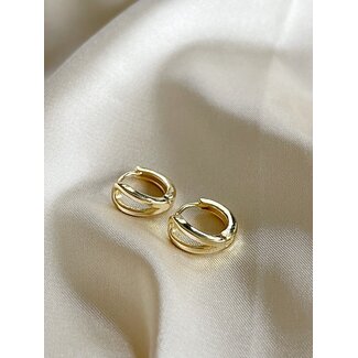 Boucles d'Oreilles 'Caroline' Or - Plaqué Or 14K