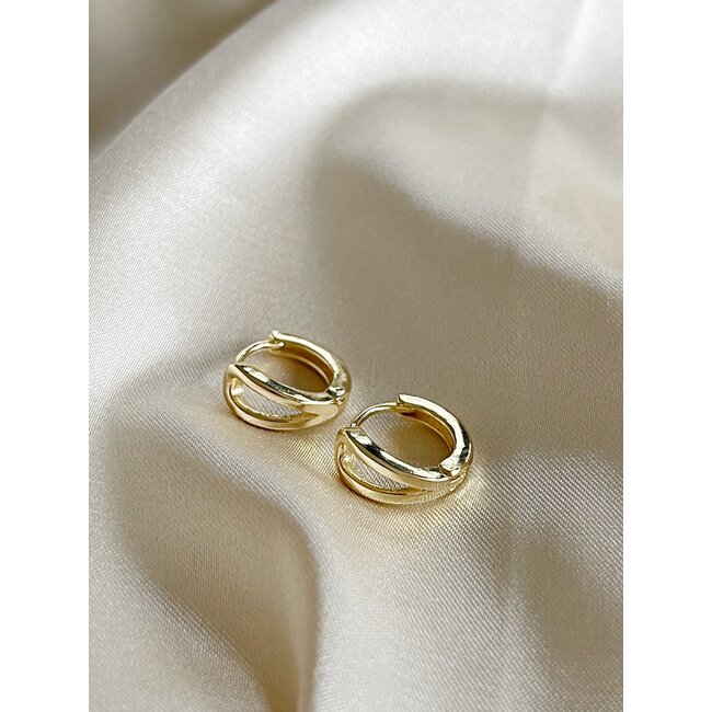 Boucles d'Oreilles 'Caroline' Or - Plaqué Or 14K