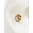 White Stone Earrings Gold 1.2 cm - stainless steel