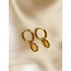 Boucles d'Oreilles Ovales 'Dana' Orange Doux - Acier Inoxydable