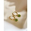 Boucles d'Oreilles Ovale 'Dana' Vert Clair - Acier Inoxydable