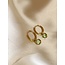 Pendientes redondos 'Nina' Green - Acero inoxidable