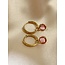 Boucles d'Oreilles Rondes 'Nina' Rose - acier inoxydable