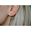 Pendientes redondos 'Nina' Green - Acero inoxidable