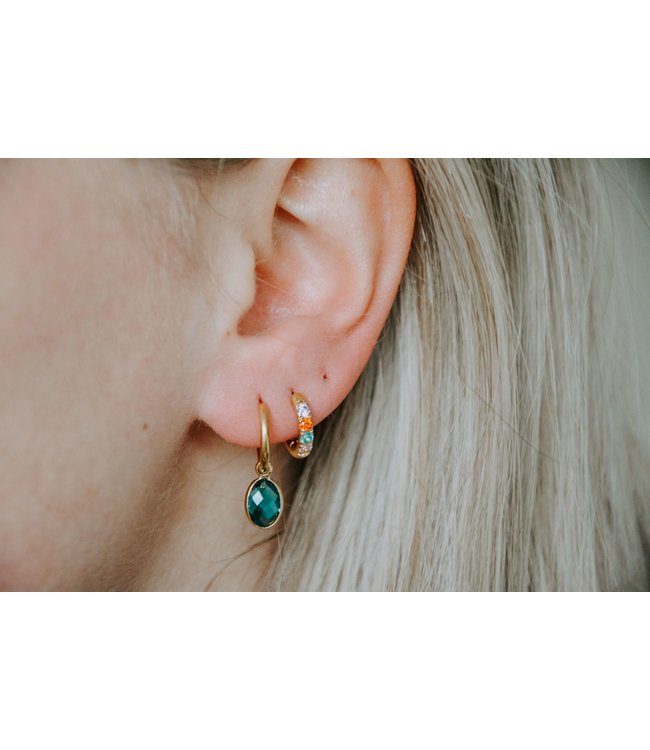 Mulicolor hoops gold 1.2 cm stainless steel Notbranded