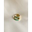 Green & gold  hoops gold 1.2 cm - stainless steel