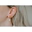 Double earring 'Pearl' Gold - stainless steel (1 pcs)