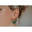 Boucles d'Oreilles 'Tirza' Or Vert Pierre Naturelle - Acier Inoxydable