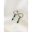 Mon Cheri Earrings Green Silver - Stainless Steel