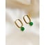 'Zuzy' Green Natural Stone Earrings - Stainless steel