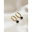 Boucles d'oreilles en pierre naturelle noire 'Zuzy' - Acier inoxydable