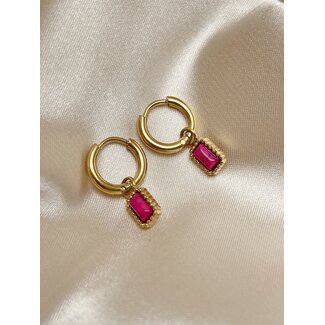 Boucles d'Oreilles 'Karma' Or Rose - Acier Inoxydable