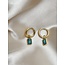 Boucles d'Oreilles 'Karma' Or Turquoise - Acier Inoxydable