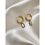 Boucles d'Oreilles 'Karma' Or Blanc - Acier Inoxydable