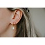 Double earring 'Pearl' Silver - stainless steel (1 pcs)