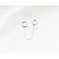 Double earring 'Pearl' Silver - stainless steel (1 pcs)