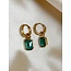 Boucles d'oreilles 'Leonore' Vert - acier inoxydable