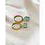 Oval 'Dana' Earrings light blue - Stainless Steel