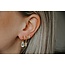 Boucles d'oreilles 'Feline' Blanc & Argent - Acier Inoxydable