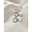 Boucles d'oreilles 'Feline' Blanc & Argent - Acier Inoxydable