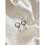 Boucles d'oreilles 'Feline' Blanc & Argent - Acier Inoxydable