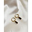 'Feline' earrings Black & Gold - Stainless Steel