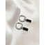 Boucles d'oreilles 'Feline' Noir & Argent - Acier Inoxydable