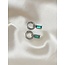 Boucles d'oreilles 'Feline' Vert/Bleu & Argent - Acier Inoxydable