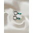 'Feline' earrings Green/Blue & Silver - Stainless Steel