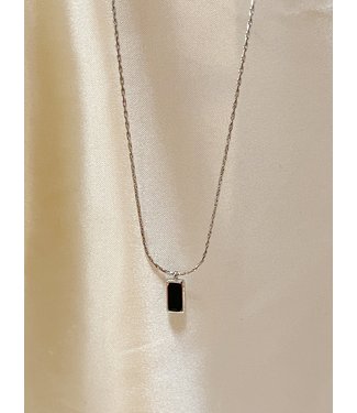 'Feline' Necklace Black & Silver - Stainless Steel