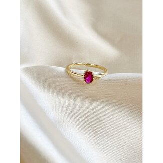 'Norah' ring Pink - Gold Plated (adjustable)