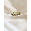 Mona 'anillo verde - chapado en oro (ajustable)