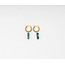 'Odilia' Earrings Gold & Stone Green - stainless steel