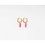 'Odilia' Earrings Gold & Stone Pink - stainless steel