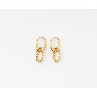 Boucles d'oreilles 'Charlotte' Doré - Acier Inoxydable