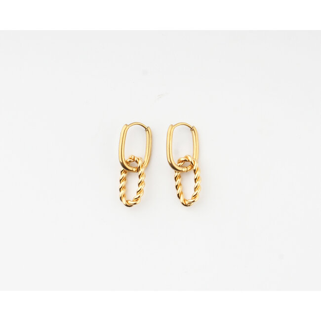 Boucles d'oreilles 'Charlotte' Doré - Acier Inoxydable