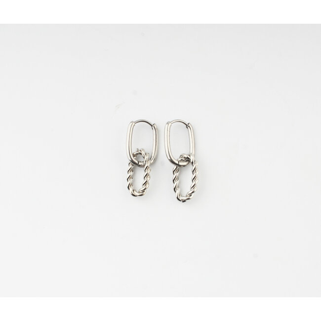 Boucles d'oreilles 'Charlotte' Argent- Acier Inoxydable