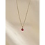 Oval 'Dana' Necklace Pink - stainless steel