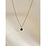 Oval 'Dana' Necklace Black - stainless steel