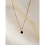 Oval 'Dana' Necklace Black - stainless steel