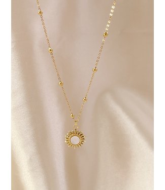 Sunrise 'White Shell Necklace Gold - Acciaio inossidabile